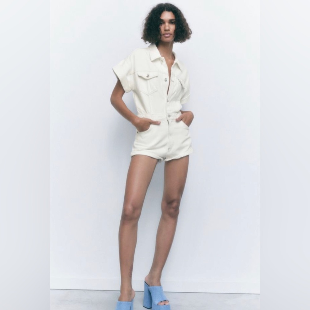 Zara Oyster Colored Romper
